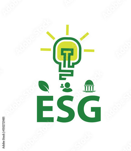 esg icons on white background	