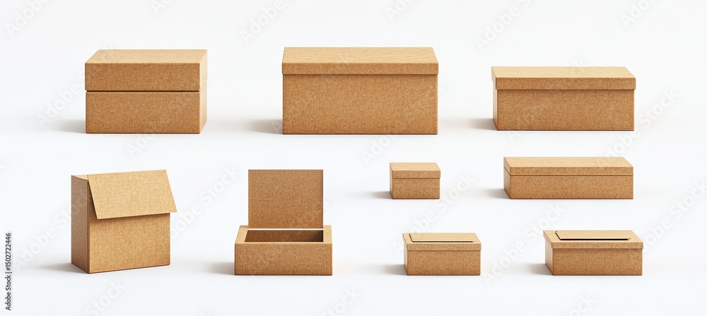 Various Cardboard Boxes in Different Sizes and Styles Various Cardboard Boxes in Different Sizes and Styles
