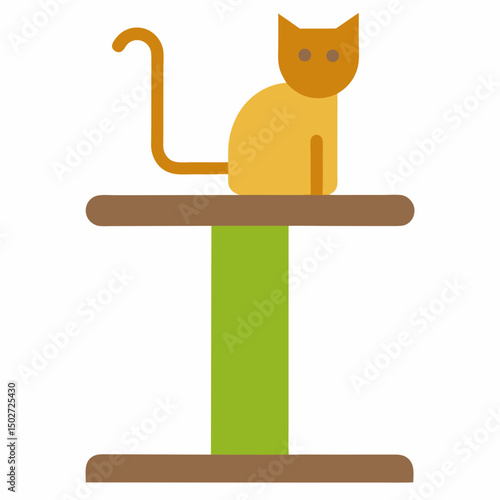Cat scratching post with white background
