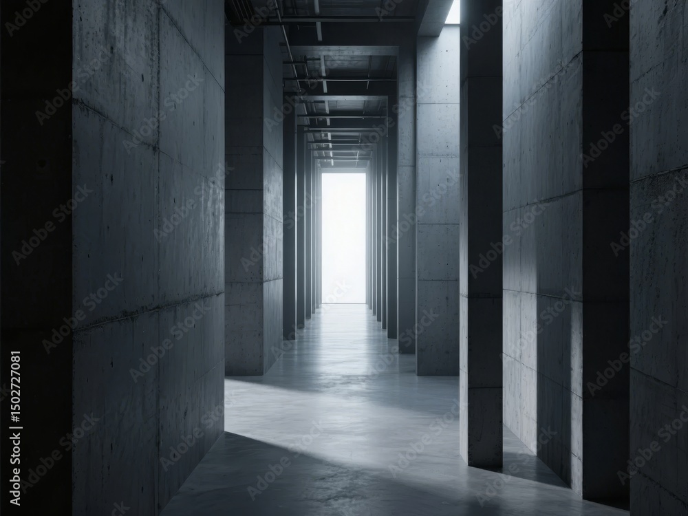Obraz premium Concrete Corridor with Natural Light