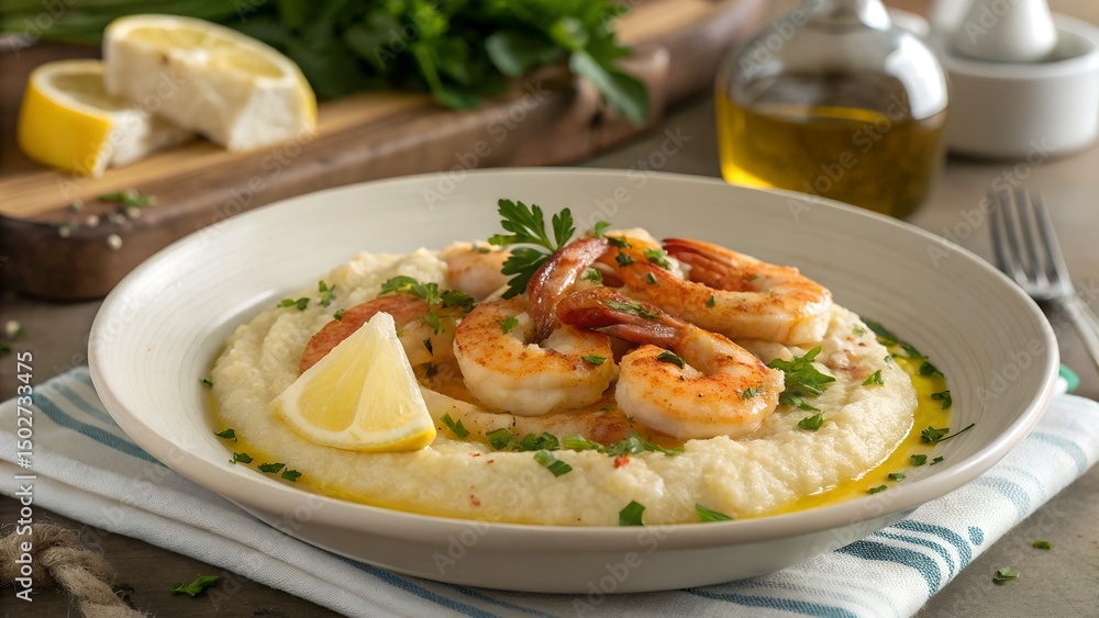 Shrimp and Grits with Sunny-Side-Up Egg Shrimp and Grits with Sunny-Side-Up Egg