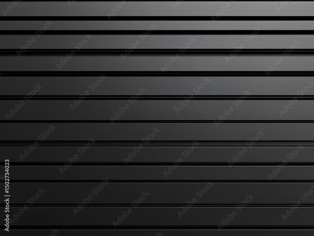 Obraz premium Dark, horizontal, parallel lines create a sleek, modern facade