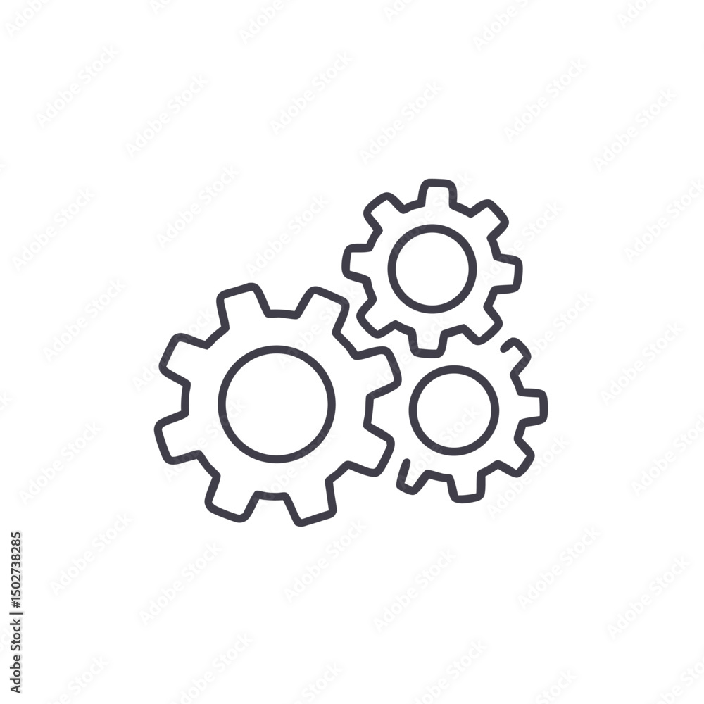 gear icon, Gear Settings thin line symbol, cogwheel, Vector Illustration gear icon, Gear Settings thin line symbol, cogwheel, Vector Illustration