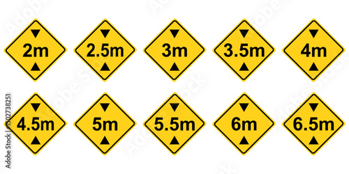 Set of Height restriction sign. Vector illustration design.