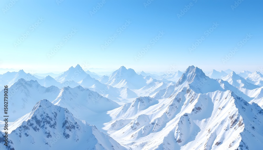 Scenic View of Snowy Mountains Under Bright Blue Sky Scenic View of Snowy Mountains Under Bright Blue Sky
