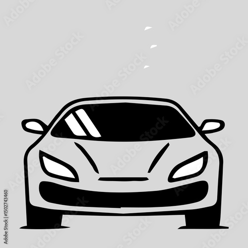 Sleek Sports Car Illustration Front View Design