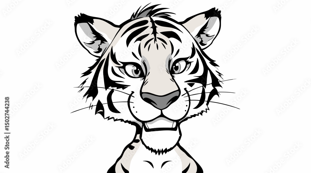 Fototapeta premium Expressive Tiger Mascots – Cartoon Jungle Cat Character Icons