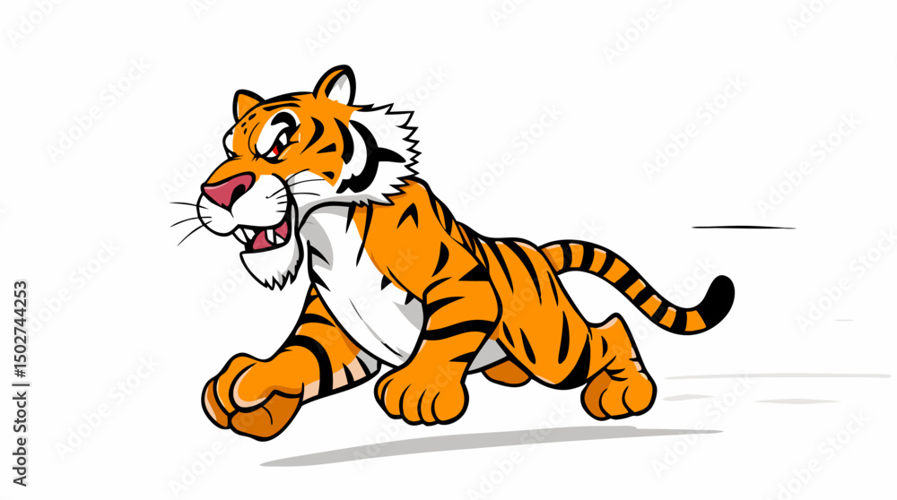 Fototapeta premium Expressive Tiger Mascots – Cartoon Jungle Cat Character Icons