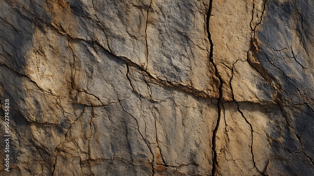 High resolution vertical cracked rock texture with detailed fissures and rugged surface, perfect for book covers, posters, or background design with upper space for text layout. High resolution vertical cracked rock texture with detailed fissures and rugged surface, perfect for book covers, posters, or background design with upper space for text layout.