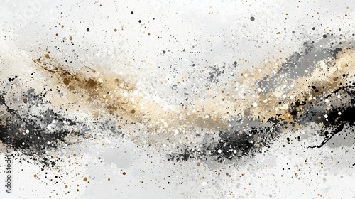 Abstract Gold Black Grey Ink Wash Splashes Texture