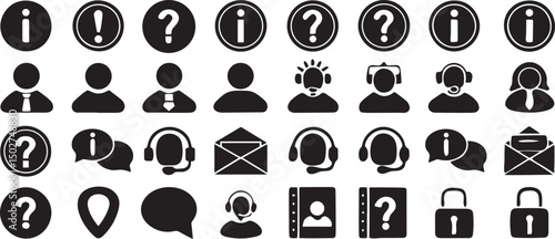 Customer Support Icons Clean Flat Line Editable Vector Design