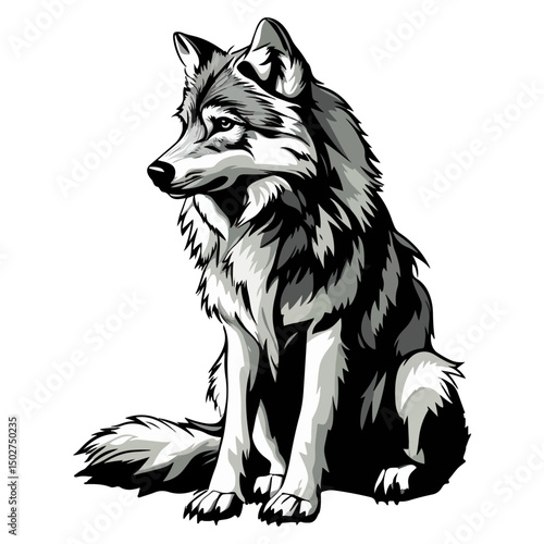 wolf, animal, vector, transparent background, isolated, canine, cute, breed, pet, predator, wildlife, nature, canis, carnivore, mammal, zoo, wild