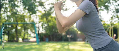 Bild auf Leinwand health care female exert on the park