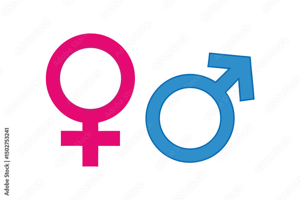 Gender Icon pink and blue symbol, Male and female symbol for your web site design, logo, app, UI. Vector illustration, isolated on white background Gender Icon pink and blue symbol, Male and female symbol for your web site design, logo, app, UI. Vector illustration, isolated on white background