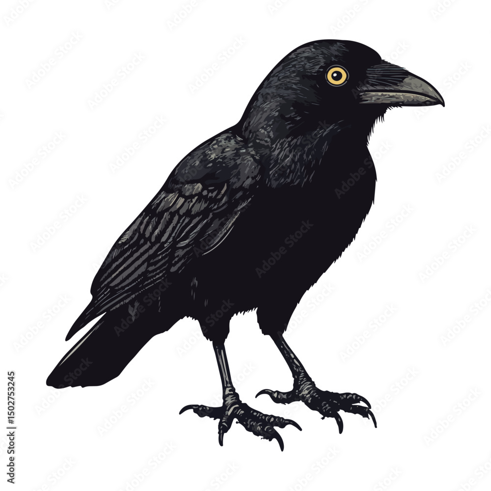 Obraz premium crow, animal, vector, transparent background, raven, nature, wildlife, feather, beak, isolated, wing, wild