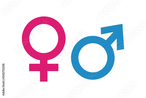 Gender Icon pink and blue symbol, Male and female symbol for your web site design, logo, app, UI. Vector illustration, isolated on white background
