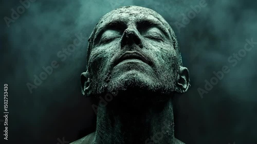 A man with his head in the smoke