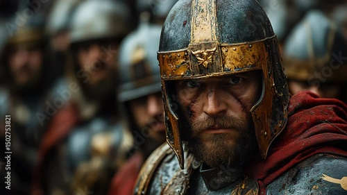 Wallpaper Mural Medieval Knight in Red Cape and Helmet Torontodigital.ca