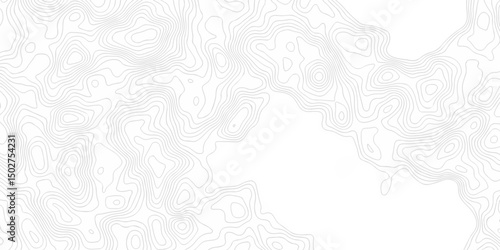Abstract background vector. Abstract topographic contours map background. Abstract white pattern topography vector background. Black and white topography contour line map isolated on white background.