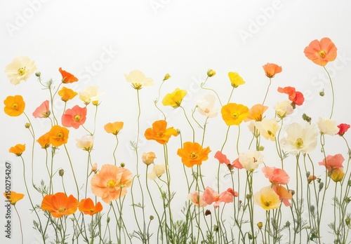Delicate blossoms in soft pastel hues