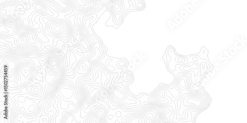 Abstract background vector. Abstract topographic contours map background. Abstract white pattern topography vector background. Black and white topography contour line map isolated on white background.