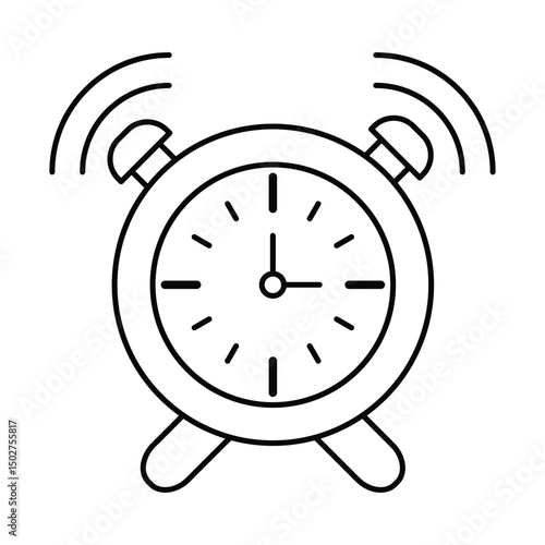 Alarm clock ringing time wake up schedule icon vector illustration for morning reminder alert timer punctuality deadline hour symbol graphic.