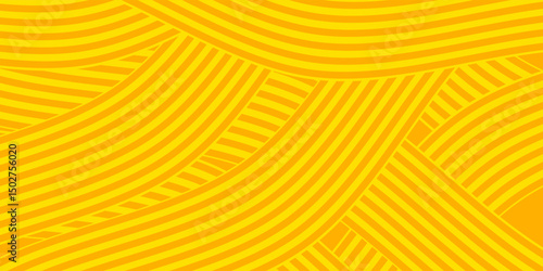 Pasta background, spaghetti abstract geometric pattern. Macaroni yellow poster. Wavy abstract pattern. Pasta vector illustration
