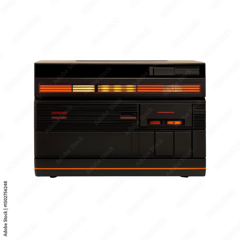 Obraz premium Retro 80s Computer System with Illuminated Display