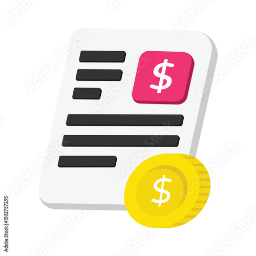 Medical Bill Vector style icon. Eps 10 file