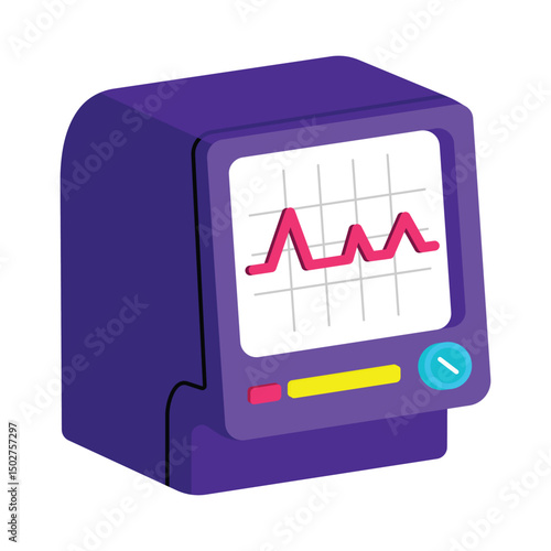 Hospital Monitor Vector style icon. Eps 10 file