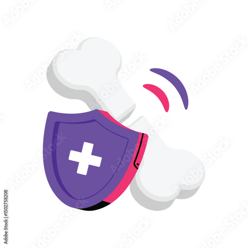 Bone Protection Vector style icon. Eps 10 file