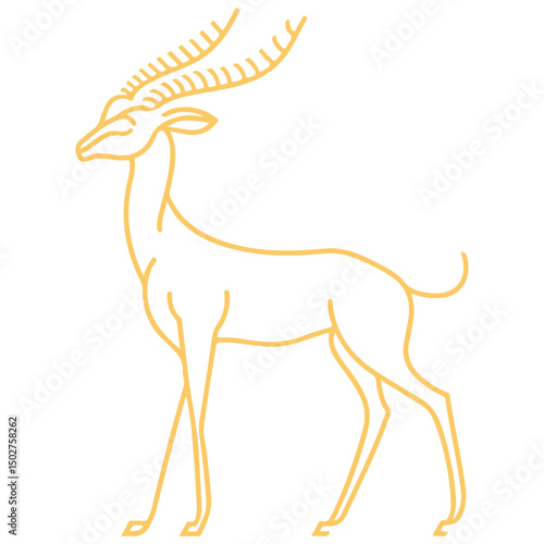 gazelle, animal, vector, transparent background, wildlife, mammal, nature, cute, antelope, zoo, isolated, farm, herbivore, springbok