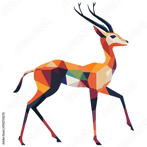 gazelle, animal, vector, transparent background, wildlife, mammal, nature, cute, antelope, zoo, isolated, farm, herbivore, springbok