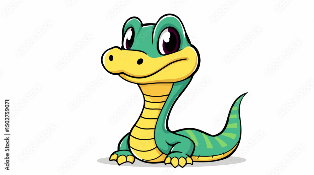 Fototapeta premium Cartoon Snake Mascots – Dynamic, Expressive, and Fun Reptile Logo Characters