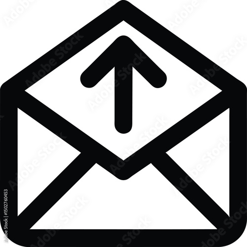 email icon with upside arrow vector art