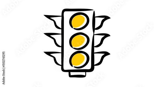 Traffic Lights & Road Work Signs – Safety, Control & Pedestrian Caution Icons