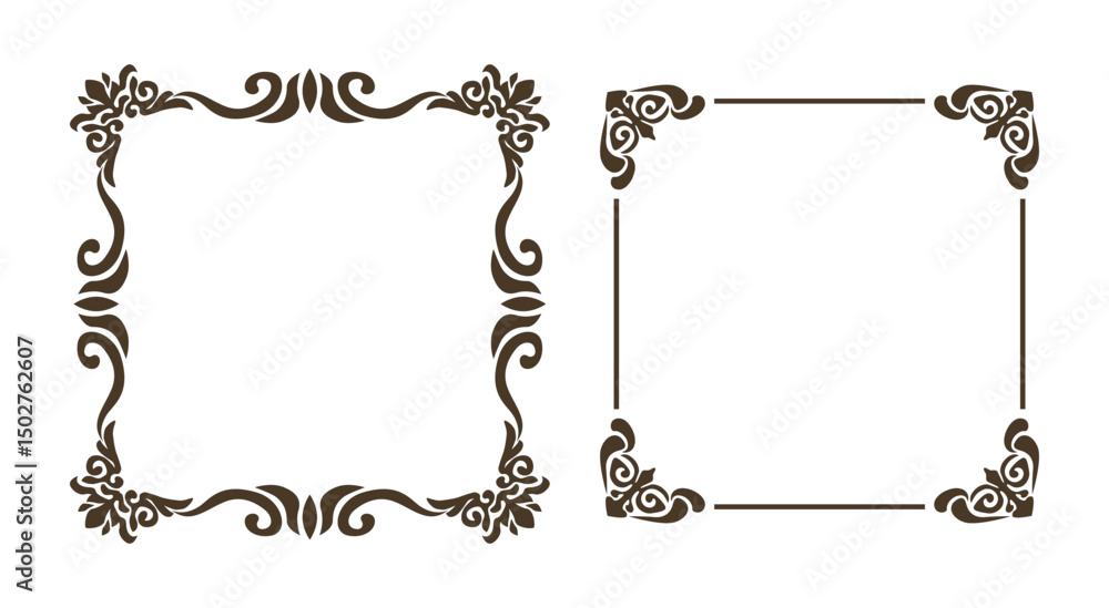 Fototapeta premium Set ornamental decorative frames Vintage