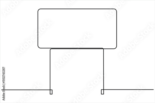 Road direction signboard one continuous line art drawing of vector illustration