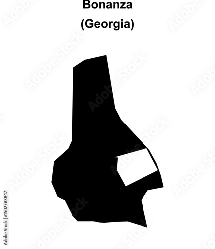 Bonanza (Georgia) blank outline map