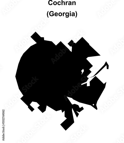 Cochran (Georgia) blank outline map