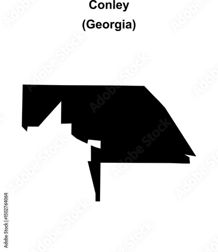 Conley (Georgia) blank outline map