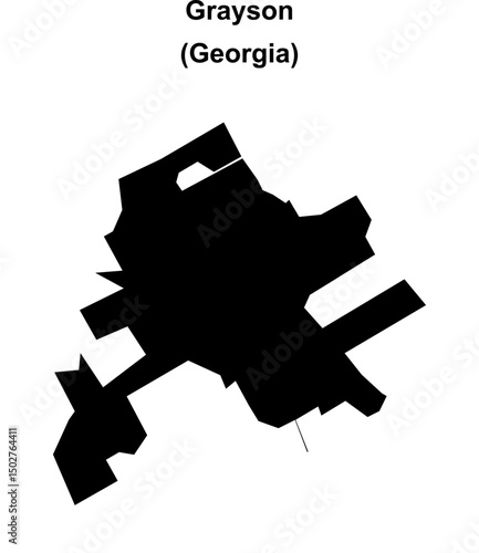 Grayson (Georgia) blank outline map