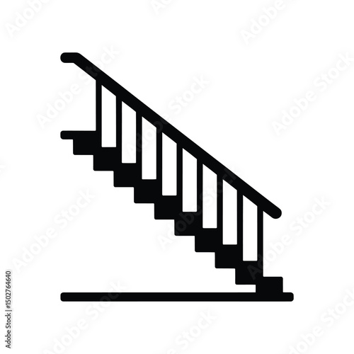 Black and White Stair Silhouette Art & Illustration