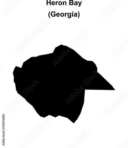 Heron Bay (Georgia) blank outline map