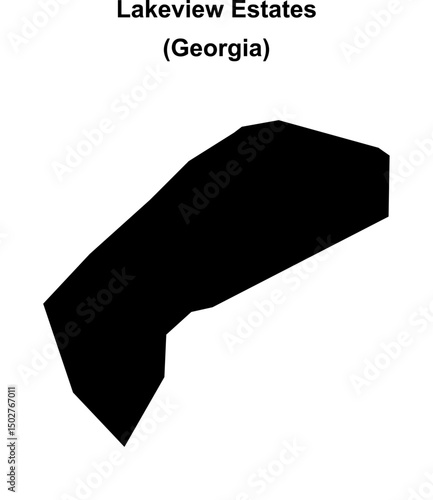 Lakeview Estates (Georgia) blank outline map
