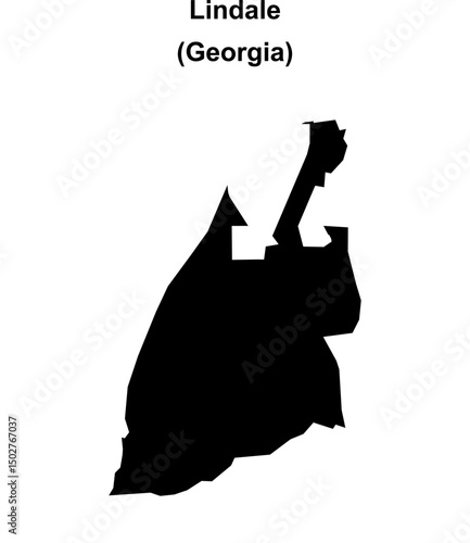 Lindale (Georgia) blank outline map