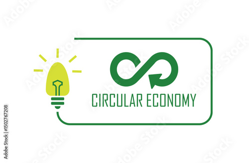 circular economy icons on white background	