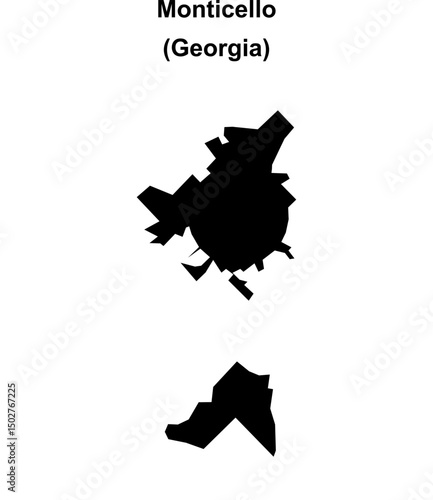 Monticello (Georgia) blank outline map
