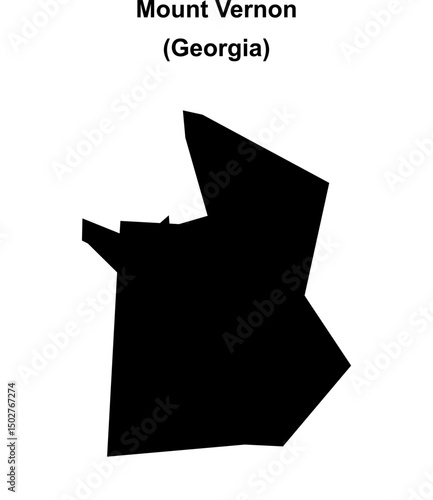 Mount Vernon (Georgia) blank outline map