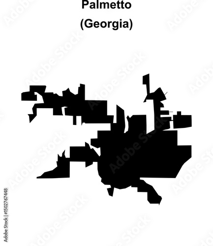 Palmetto (Georgia) blank outline map